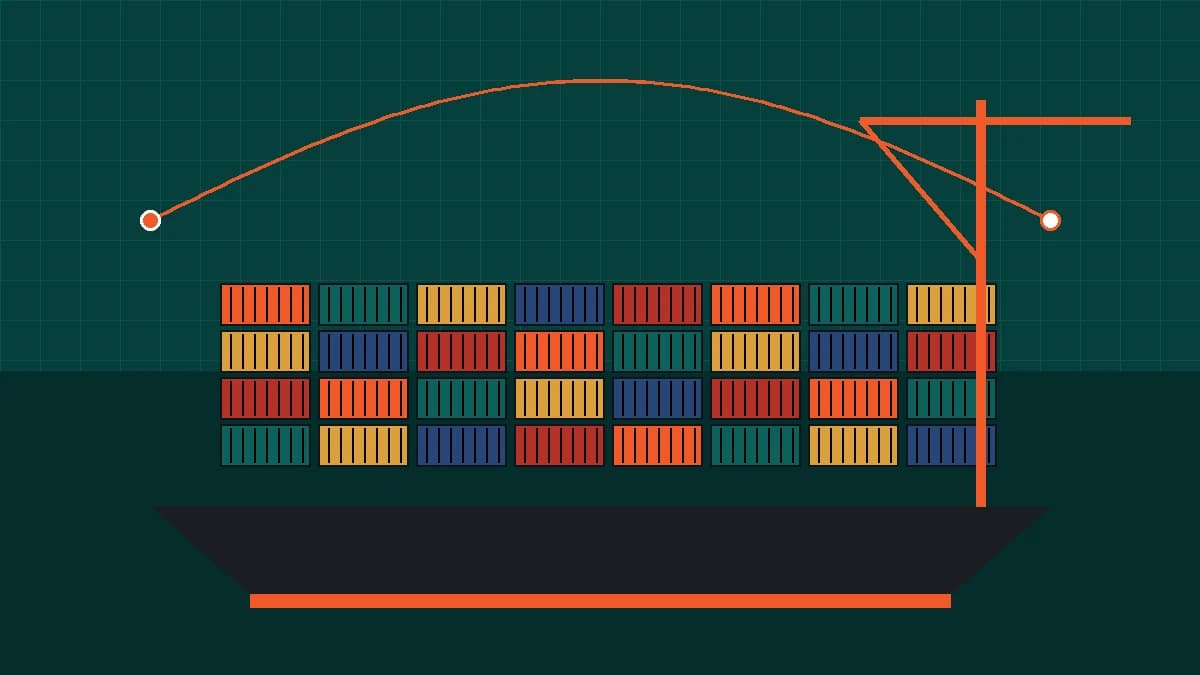Container ship and cargo terminal representing Bharatlink global exports from India