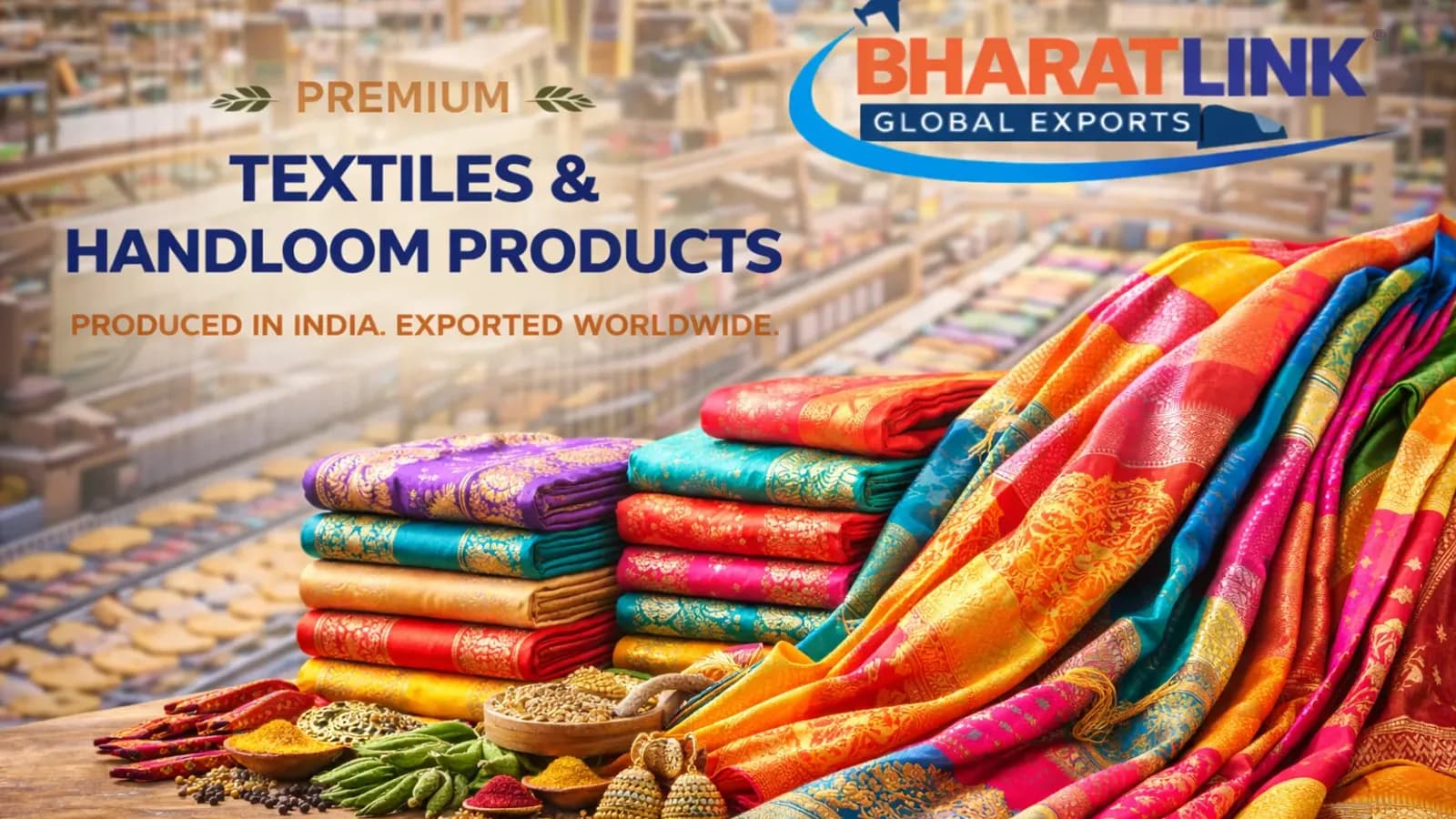 Colourful Indian textile and handloom fabrics